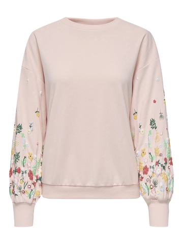 Only - Sweater - Paars - Onlbrooke L/S O-Neck Flower - 15216364