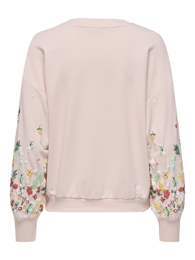 Only - Sweater - Paars - Onlbrooke L/S O-Neck Flower - 15216364