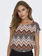 Only - T-shirt korte mouw - Assorti - Onlvic S/S Aop Top Noos Wvn - 15161116