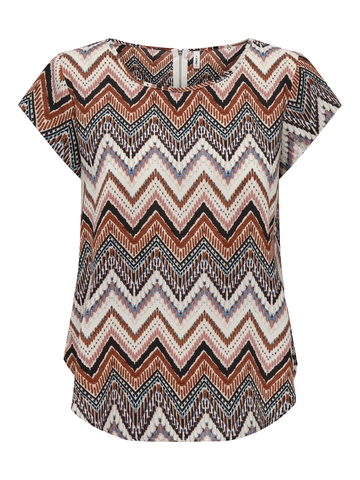 Only - T-shirt korte mouw - Assorti - Onlvic S/S Aop Top Noos Wvn - 15161116