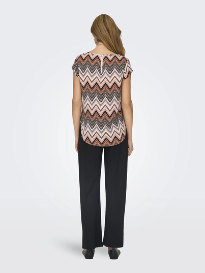 Only - T-shirt korte mouw - Assorti - Onlvic S/S Aop Top Noos Wvn - 15161116