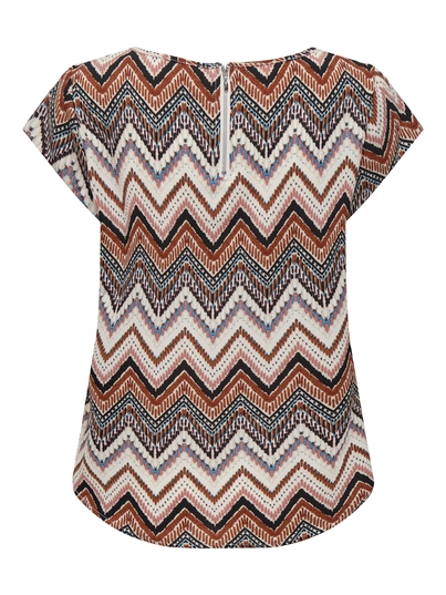 Only - T-shirt korte mouw - Assorti - Onlvic S/S Aop Top Noos Wvn - 15161116
