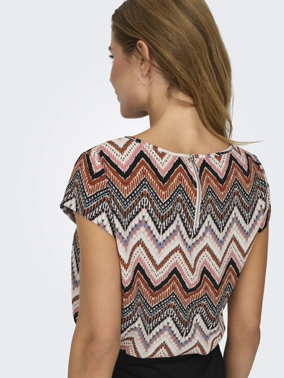 Only - T-shirt korte mouw - Assorti - Onlvic S/S Aop Top Noos Wvn - 15161116