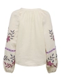 Only - T-shirt korte mouw - Beige - Onlblake Life Ls Emb Shirt Wvn - 15355165