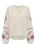 Only - T-shirt korte mouw - Beige - Onlblake Life Ls Emb Shirt Wvn - 15355165