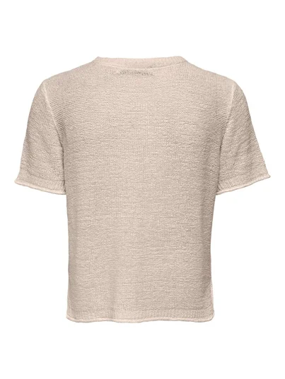 Only - T-shirt korte mouw - Beige - Onlsunny S/S Pullover Knt - 15254282