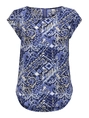 Only - T-shirt korte mouw - Blauw - Onlvic S/S Aop Top Noos Wvn - 15161116