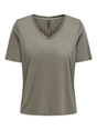 Only - T-shirt korte mouw - Donkergroen - Onlelise S/S V-Neck Top Jrs No - 15257390