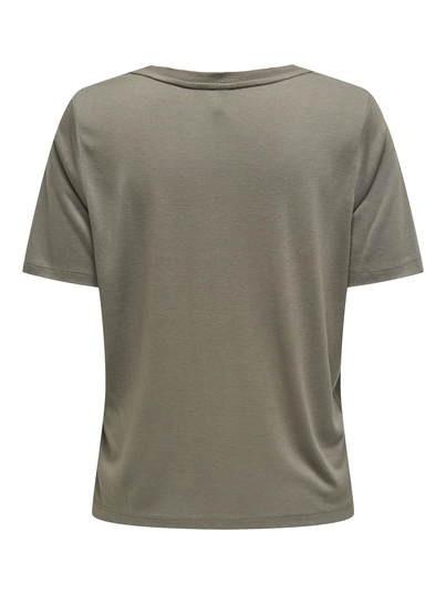Only - T-shirt korte mouw - Donkergroen - Onlelise S/S V-Neck Top Jrs No - 15257390