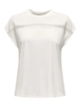 Only - T-shirt korte mouw - Ecru - Onlfree Life Batsleeve O-Neck - 15350108