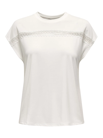 Only - T-shirt korte mouw - Ecru - Onlfree Life Batsleeve O-Neck - 15350108
