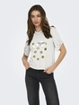 Only - T-shirt korte mouw - Ecru - Onlfree Life S/S Create Top Bo - 15349921