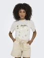 Only - T-shirt korte mouw - Ecru - Onlfree Life S/S Create Top Bo - 15349921