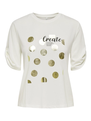 Only - T-shirt korte mouw - Ecru - Onlfree Life S/S Create Top Bo - 15349921