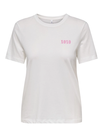 Only - T-shirt korte mouw - Ecru - Onllotte Life Reg S/S Not Top - 15344235