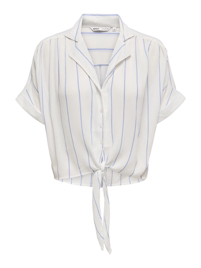 Only - T-shirt korte mouw - Ecru - Onlpaula Life S/S Tie Shirt Wv - 15281497