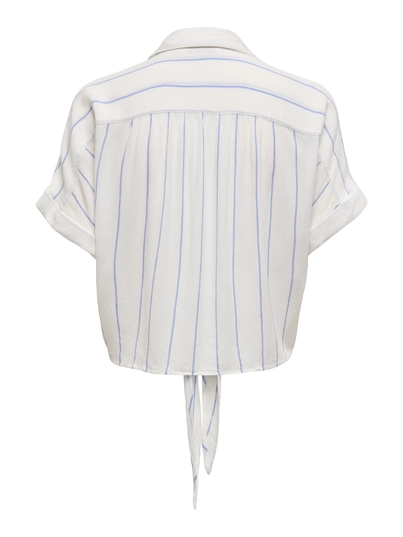 Only - T-shirt korte mouw - Ecru - Onlpaula Life S/S Tie Shirt Wv - 15281497