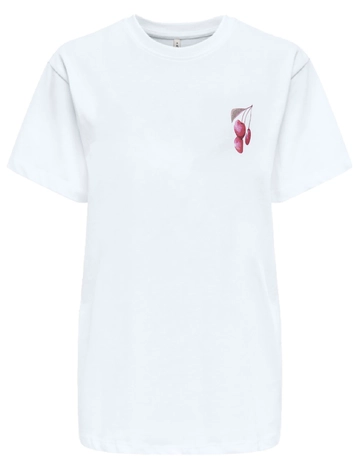 Only - T-shirt korte mouw - Ecru - Onlvivvi Life S/S Lovely Top C - 15357393