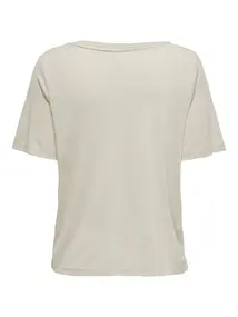 Only - T-shirt korte mouw - Grijs - Onlelise S/S V-Neck Top Jrs No - 15257390
