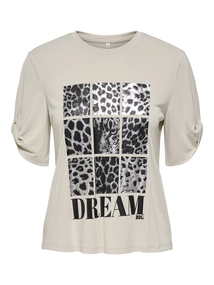 Only - T-shirt korte mouw - Grijs - Onlfree Life S/S Create Top Bo - 15349921
