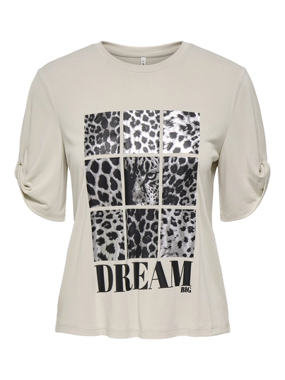 Only - T-shirt korte mouw - Grijs - Onlfree Life S/S Create Top Bo - 15349921