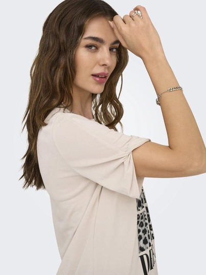 Only - T-shirt korte mouw - Grijs - Onlfree Life S/S Create Top Bo - 15349921