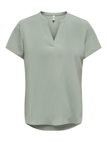 Only - T-shirt korte mouw - Groen - Onlelite Life S/S V-Neck Top N - 15339740