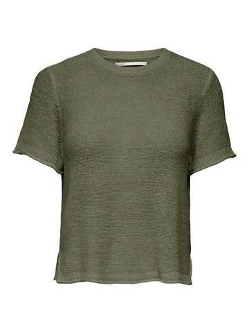 Only - T-shirt korte mouw - Groen - Onlsunny S/S Pullover Knt - 15254282