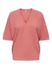 Only - T-shirt korte mouw - Roze - Onlivy S/S Glitter V-Neck Top - 15347713