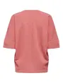 Only - T-shirt korte mouw - Roze - Onlivy S/S Glitter V-Neck Top - 15347713