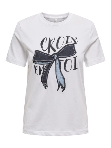 Only - T-shirt korte mouw - Wit - Onlemma Life Reg S/S Lady Top - 15329752