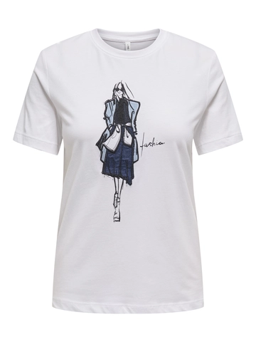 Only - T-shirt korte mouw - Wit - Onlemma Life Reg S/S Lady Top - 15329752
