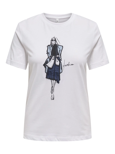Only - T-shirt korte mouw - Wit - Onlemma Life Reg S/S Lady Top - 15329752