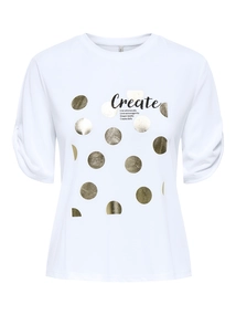 Only - T-shirt korte mouw - Wit - Onlfree Life S/S Create Top Bo - 15349921