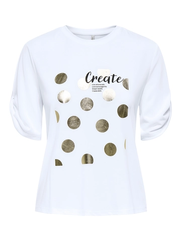 Only - T-shirt korte mouw - Wit - Onlfree Life S/S Create Top Bo - 15349921