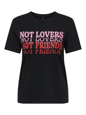 Only - T-shirt korte mouw - Zwart - Onllotte Life Reg S/S Not Top - 15344235