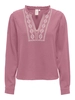 Only - T-shirt lange mouw - Roze - Onlemma Ls Detail V-Neck Top - 15334116
