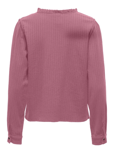 Only - T-shirt lange mouw - Roze - Onlemma Ls Detail V-Neck Top - 15334116