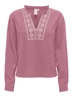 Only - T-shirt lange mouw - Roze - Onlemma Ls Detail V-Neck Top - 15334116