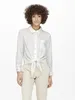 Only - T-shirt lange mouw - Wit - Onllecey Ls Knot Shirt Noos Wv - 15195910