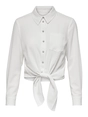 Only - T-shirt lange mouw - Wit - Onllecey Ls Knot Shirt Noos Wv - 15195910