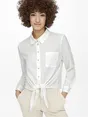 Only - T-shirt lange mouw - Wit - Onllecey Ls Knot Shirt Noos Wv - 15195910