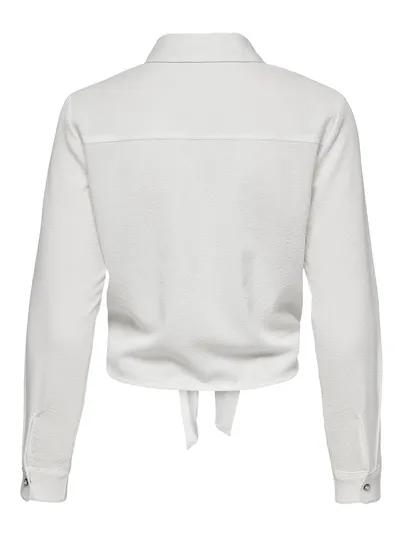 Only - T-shirt lange mouw - Wit - Onllecey Ls Knot Shirt Noos Wv - 15195910