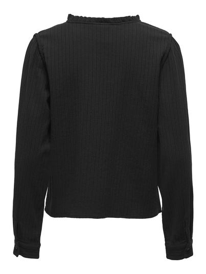 Only - T-shirt lange mouw - Zwart - Onlemma Ls Detail V-Neck Top - 15334116