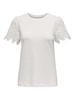 Only - Trendy T-shirt korte mouw - Ecru - Onlebba Life S/S Lace Top Jrs - 15324887