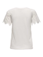 Only - Trendy T-shirt korte mouw - Ecru - Onlebba Life S/S Lace Top Jrs - 15324887