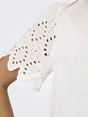 Only - Trendy T-shirt korte mouw - Ecru - Onlebba Life S/S Lace Top Jrs - 15324887