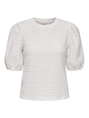 Only - Trendy T-shirt korte mouw - Ecru - Onlelisa S/S O-Neck Top Box Jr - 15346853
