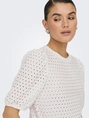 Only - Trendy T-shirt korte mouw - Ecru - Onlelisa S/S O-Neck Top Box Jr - 15346853