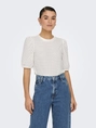 Only - Trendy T-shirt korte mouw - Ecru - Onlelisa S/S O-Neck Top Box Jr - 15346853